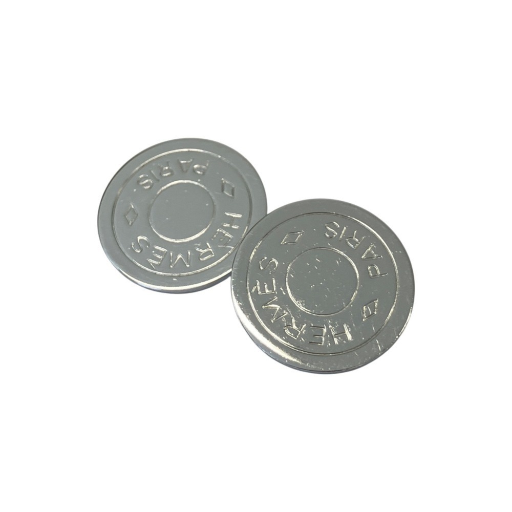 HERMES Hermes Sellier Earrings, Silver Color, Women's Accessory